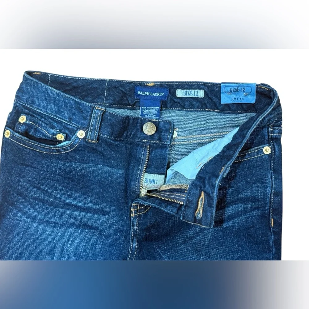 Ralph Lauren Girls Skinny Jeans Dark Wash Youth Size 12 NWT